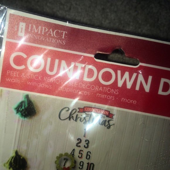 Countdown‎ To Christmas Wall Window Mirror Decals Advent Calendar New - Picture 6 of 12